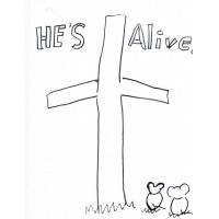 Free Color Sheet "He's Alive"
